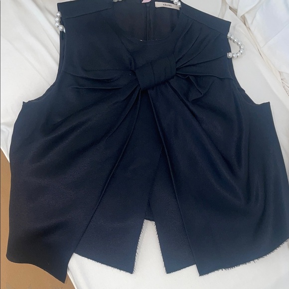 Celine Black Bow Detail Blouse - Picture 6 of 10